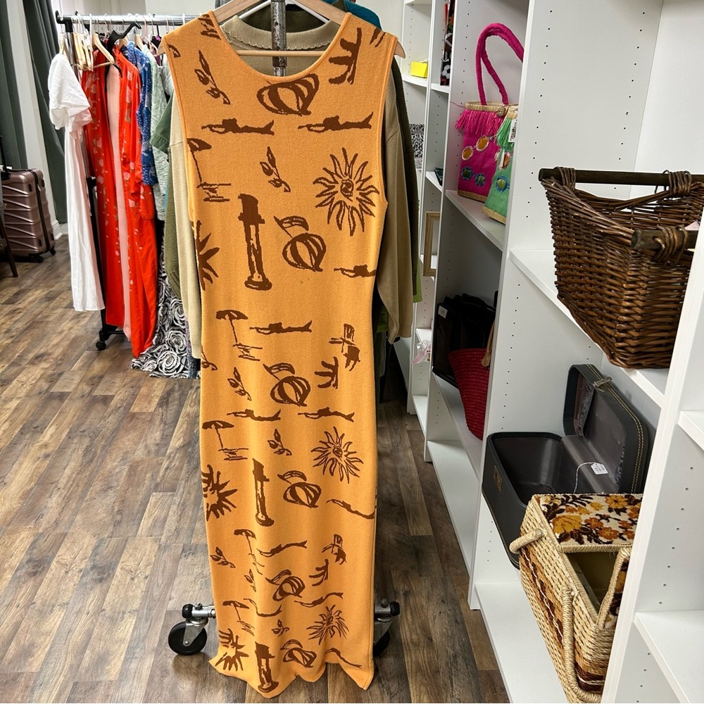 One and Only Collective Orange Beach Theme Dress